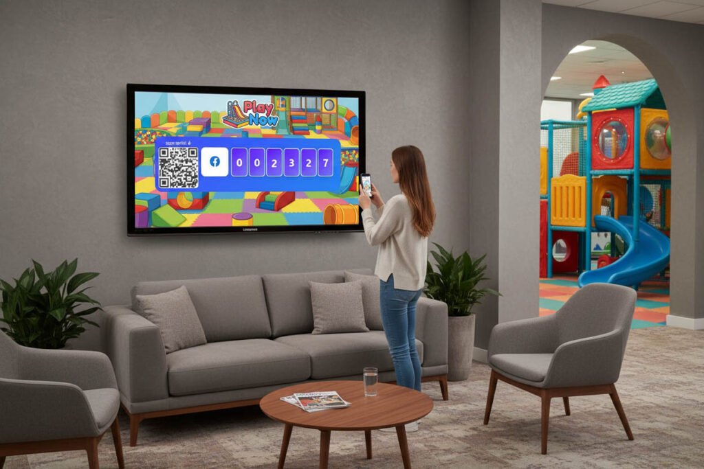 facebook social media counter screen indoor playground