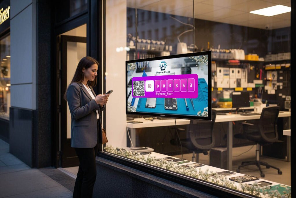 instagram social counter screen phone repair shop -